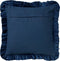 Dutch Decor YARA - Sierkussen katoen 45x45 cm - velvet - Insignia Blue - blauw - rondom ruches - Inclusief binnenkussen