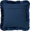 Dutch Decor YARA - Sierkussen katoen 45x45 cm - velvet - Insignia Blue - blauw - rondom ruches - Inclusief binnenkussen