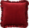 Dutch Decor YARA - Sierkussen katoen 45x45 cm - velvet - Merlot - rood - ruches rondom - Inclusief binnenkussen
