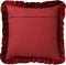 Dutch Decor YARA - Sierkussen katoen 45x45 cm - velvet - Merlot - rood - ruches rondom - Inclusief binnenkussen