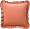 Dutch Decor YARA - Sierkussen katoen 45x45 cm - velvet - Muted Clay - roze - ruches rondom - Inclusief binnenkussen