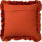 Dutch Decor YARA - Sierkussen katoen 45x45 cm velvet - Potters Clay - oranje - ruches rondom - Inclusief binnenkussen