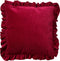 Dutch Decor YARA - Sierkussen katoen 45x45 cm - velvet - red plum - roze - ruches rondom - Inclusief binnenkussen