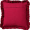Dutch Decor YARA - Sierkussen katoen 45x45 cm - velvet - red plum - roze - ruches rondom - Inclusief binnenkussen