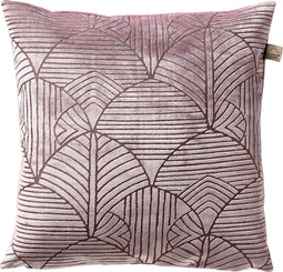 Dutch Decor YOLA - Sierkussen 45x45 cm – gestileerde bladprint – Elderberry- paars - Inclusief binnenkussen
