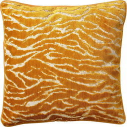 Dutch Decor ZABRINA - Kussenhoes 45x45 cm - velvet - met zebra strepen - Golden Glow - geel - met rits