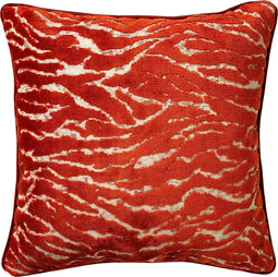 Dutch Decor ZABRINA - Kussenhoes 45x45 cm - velvet - Potters Clay - oranje - met zebra strepen - met rits