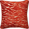 Dutch Decor ZABRINA - Sierkussen 45x45 cm - velvet - Potters Clay - oranje - met zebra strepen - Inclusief binnenkussen