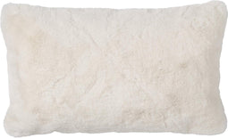 Dutch Decor ZAYA - Kussenhoes 30x50 cm - bontlook - effen kleur - Snow White - wit - met rits - zonder binnenkussen