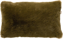 Dutch Decor ZAYA - Kussenhoes 30x50 cm - bontlook - effen kleur - Military Olive - groen - met rits - zonder binnenkussen