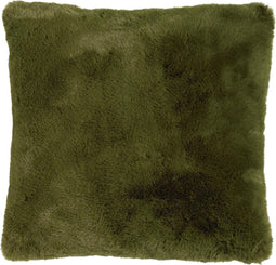 Dutch Decor ZAYA - Kussenhoes 45x45 cm - bontlook - effen kleur - Chive - groen - met rits - zonder binnenkussen