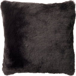 Dutch Decor ZAYA - Kussenhoes 45x45 cm - bontlook - effen kleur - Raven - zwart - met rits - zonder binnenkussen