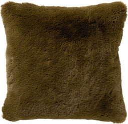 Dutch Decor ZAYA - Kussenhoes 45x45 cm - bontlook - effen kleur - Military Olive - groen - met rits - zonder binnenkussen