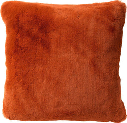 Dutch Decor ZAYA - Kussenhoes 60x60 cm - bontlook - effen kleur - Potters Clay - oranje - met rits - zonder binnenkussen