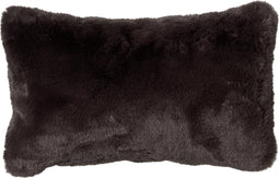 Dutch Decor ZAYA - Sierkussen 30x50 cm - bontlook - effen kleur - Raven - zwart - Inclusief binnenkussen