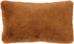 Dutch Decor ZAYA - Sierkussen 30x50 cm - bontlook - effen kleur - Tobacco Brown - bruin - Inclusief binnenkussen