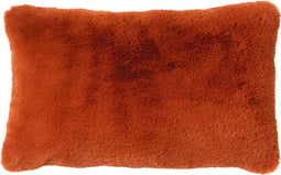 Dutch Decor ZAYA - Sierkussen 30x50 cm - bontlook - effen kleur - Potters Clay - oranje - Inclusief binnenkussen