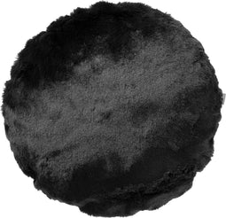 Dutch Decor - ZAYA - Sierkussen 45 cm rond - bontlook - effen kleur - Raven - zwart