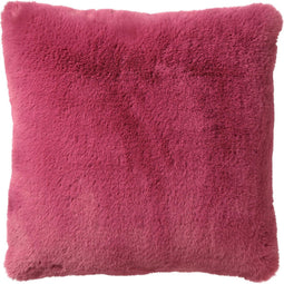 Dutch Decor ZAYA - Sierkussen 45x45 cm - bontlook - effen kleur - Heather Rose - roze - Inclusief binnenkussen