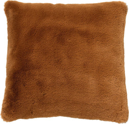 Dutch Decor ZAYA - Sierkussen 45x45 cm - bontlook - effen kleur - Tobacco Brown - bruin - Inclusief binnenkussen
