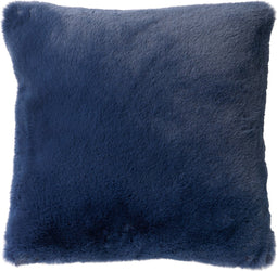 Dutch Decor ZAYA - Sierkussen 45x45 cm - bontlook - effen kleur - Insignia Blue - donkerblauw - Inclusief binnenkussen