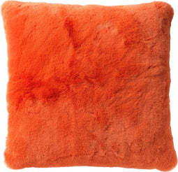 Dutch Decor ZAYA - Sierkussen 45x45 cm - bontlook - effen kleur - Coral - koraalroze - Inclusief binnenkussen