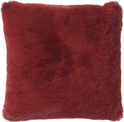 Dutch Decor ZAYA - Sierkussen 45x45 cm - bontlook - effen kleur - Merlot - rood - Inclusief binnenkussen