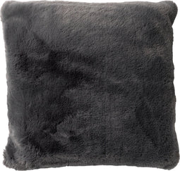 Dutch Decor ZAYA - Sierkussen 45x45 cm - bontlook - effen kleur - Charcoal Gray - antraciet - Inclusief binnenkussen