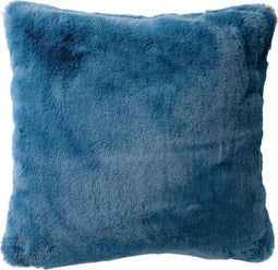 Dutch Decor ZAYA - Sierkussen 45x45 cm - bontlook - effen kleur - Provincial Blue - lichtblauw - Inclusief binnenkussen