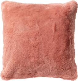 Dutch Decor ZAYA - Sierkussen 45x45 cm - bontlook - effen kleur - Muted Clay - roze - Inclusief binnenkussen