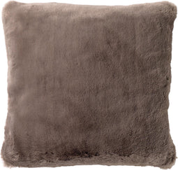 Dutch Decor ZAYA - Sierkussen 45x45 cm - bontlook - effen kleur - Driftwood - taupe - Inclusief binnenkussen
