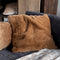 Dutch Decor ZAYA - Sierkussen 45x45 cm - bontlook - effen kleur - Tobacco Brown - bruin - Inclusief binnenkussen
