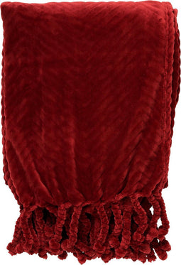 Dutch Decor - ZIGGY - Plaid van fleece 140x180 cm - Merlot - rood