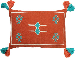 Dutch Decor ZINA - Kussenhoes katoen 40x60 cm - Lobster Bisque - roze - met flosjes - met rits - zonder binnenkussen