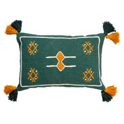 Dutch Decor - ZINA - Kussenhoes katoen 40x60 cm - Sagebrush Green - groen - met flosjes