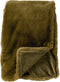 Dutch Decor - ZINZI - Plaid 140x180 cm - bontlook - effen kleur - Military Olive - groen