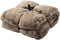 Dutch Decor - ZINZI - Plaid 140x180 cm - bontlook - effen kleur - Driftwood - taupe