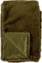 Dutch Decor - ZINZI - Plaid 140x180 cm - bontlook - effen kleur - Military Olive - groen