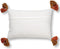 Dutch Decor ZITA - Kussenhoes katoen 40x60 cm - Snow White - wit / bruin / terra - met flosjes - met rits - zonder binnenkussen