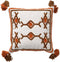Dutch Decor ZITA - Kussenhoes katoen 45x45 cm - Snow White - wit / bruin / terra - met flosjes - met rits - zonder binnenkussen