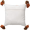 Dutch Decor ZITA - Sierkussen katoen 45x45 cm - Snow White - wit / bruin / terra - Kussen met flosjes - Inclusief binnenkussen