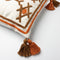 Dutch Decor ZITA - Sierkussen katoen 45x45 cm - Snow White - wit / bruin / terra - Kussen met flosjes - Inclusief binnenkussen