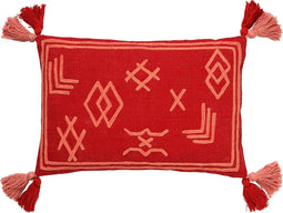 Dutch Decor ZOLA - Sierkussen van katoen Aurora Red 40x60 cm - rood - Inclusief binnenkussen