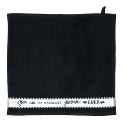 Dutch Rose Amsterdam Keukendoek Favorite + Tekst 50x50 cm Zwart/Wit