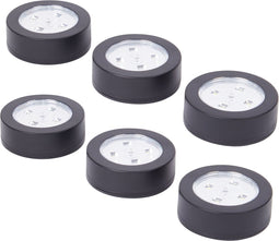 Dutch Wanted - LED Druklampen - Zelfklevend - 6 stuks - Zwart