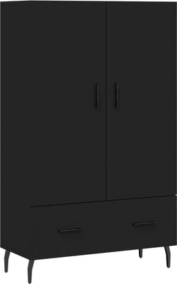 vidaXL - Hoge - kast - 69,5x31x115 - cm - bewerkt - hout - zwart