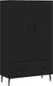 vidaXL - Hoge - kast - 69,5x31x115 - cm - bewerkt - hout - zwart