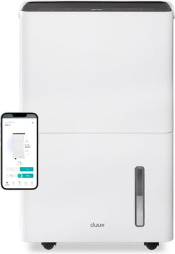 Duux Bora Smart Luchtontvochtiger - Ontvochtigt 20L/dag - 4 Liter Watertank - Dehumidifier met Hygrostaat - Droogmodus voor wasgoed
