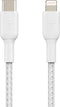 Belkin Boost↑Charge - Gevlochten USB-C naar Lightning Kabel - Snelladen tot 50% in 30 minuten - Wit (2m)