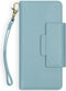 Selencia Hoesje Geschikt voor iPhone 13 Hoesje Met Pasjeshouder - Selencia Surya 2-in-1 Uitneembare Vegan Lederen Bookcase - Blauw